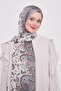 Dark Mink Mixed Floral Indian Silk Shawl - 2