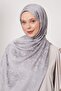 Gray Floral Pattern Italian Jacquard Shawl - 3