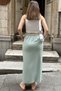 Women's Mint Elastic Waist, Comfortable Fit, Pocketed Long Skirt - 6