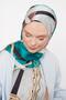 Cream Wave Chain Pattern Twill Shawl - 4