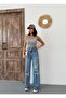 Women's Wide-Leg Laser High-Waist Wide-Leg Jeans Mid Blue - 4