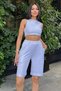 Women's White Double Leg, Elastic Waist Anti-Sweat, Pocket, Loose Capri Shorts - 3