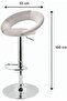 Velvet Bar Stool, Modern Adjustable Seville Cream Upholstered High Bar Chair, Armless - 2