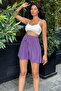 Purple High Waist Seersucker Comfortable Shorts