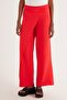 Women's Standard Fit Wide Leg Red Double Pants