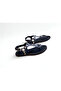 Brown Genuine Leather Women's Flip Flops Stone Sandals - 3