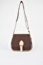 Women's Yonca Brown Taupe 4-Pocket Flap Zip and Snap Closure Arm and Shoulder Bag - 2