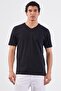 Men's Slim Fit V-Neck Black T-Shirt