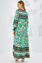 Women's Patterned Long Dress Green 1147 - 5