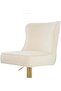 Cream Velvet Bar Stool with Gold Base - Adjustable Height, Modern Swivel Counter Chair - 7