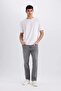 D9837 Gray Sergio Regular Fit Normal Fit Normal Waist Pipe Leg Jean Trousers
