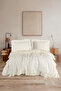 Ruffled Stonwashed Double Duvet Cover Set 100% Cotton