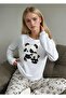 Long Sleeve Panda Printed Pajama Set