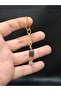 Gold Color Stone m Letter Purple Amethyst Stone Keychain Charm - 2