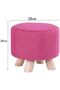 FFD Round Small Footrest Ottoman Pouffe Chair - Change Shoe Stool, Feet Rest, Fabric Padded Seat - 3