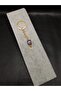 Gold Color Stone m Letter Purple Amethyst Stone Keychain Charm - 3