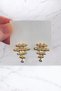Gold Color Stone Detailed Ysx Earrings (Pair) - 2