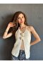 Hand Knitted Flowered Binding Women's Bluz Bustiers - 3