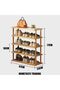 FFD 5 Tier Bamboo Shoe Rack - Tall, Space-Saving Horizontal Shoe Organizer for Entryway - 5