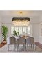 Modern Luxury Crystal Pendant Light – Black & Gold 3-Tier Raindrop Chandelier - 3