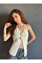 Hand Knitted Flowered Binding Women's Bluz Bustiers - 5