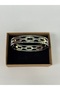 D'Oro Chain Pattern Silver Tone Steel Bracelet
