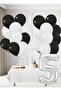5 Year Old Black and White Fan Themed Birthday Set Black and White Balloons Silver Foil Number