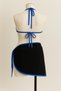 Women's Blue Pareo Side and Neck Tie 3-Piece Bikini Set - 3