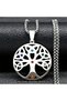 Yiwu Tree of Life Necklace Stainless Steel Chakra Triple Knot with Colorful Stones-Women&Men - 6