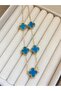 Gold Blue Steel Necklace - 2