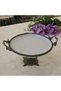 Metal Framed Round Porcelain Serving Plate with Casting Feet 25 cm Antique - 3