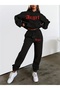 Unisex Men's Women's Angel Printed Oversize 3 Thread Hooded Tracksuit Set