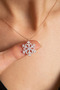 Snowflake Necklace Zircon White Stone Snowflake Steel Necklace - 3