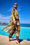 Khaki Full Length Hijab Kimono Kaftan P2513-1