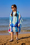 Girl's Pareo - Blue Patterned, Light Chiffon Pareo Cp2501 - 4