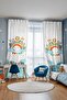 Safari Twinkling Rainbow Patterned Children's Baby Room Background Curtain (Single Wing Pricing) - 3