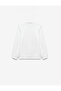 Zipper Detailed Long Sleeve Polo Neck Cotton T-Shirt - 2