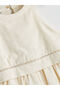 Halter Collar Linen Blended Girl's Dress - 4