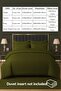 4-Piece Duvet Cover Set – Includes 1 Duvet Cover, 1 Fitted Sheet, 2 Pillowcases (Olive, Single) - 6