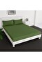 Extra Deep Fitted Elastic Bedsheet Set With Pillow Covers (Olive, Double)