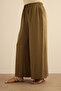 Khaki Waist Elastic Detailed Trouser Skirt - 4
