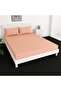 Extra Deep Fitted Elastic Bedsheet Set With Pillow Covers (Peach, Double (120x200+30CM)) - 2