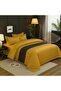 4-Piece Duvet Cover Set – Includes 1 Duvet Cover, 1 Fitted Sheet, 2 Pillowcases (Gold, Single) - 3