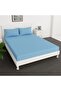 Extra Deep Fitted Elastic Bedsheet Set With Pillow Covers (Sky blue, Single (90x190+30CM))