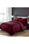 4-Piece Duvet Cover Set – Includes 1 Duvet Cover, 1 Fitted Sheet, 2 Pillowcases (Maroon, Single) - 3