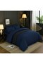4-Piece Duvet Cover Set – Includes 1 Duvet Cover, 1 Fitted Sheet, 2 Pillowcases (Navy Blue, Single - 4