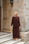 Women's Asymmetrical Loose Suit Bitter Brown - 7