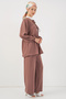 Women's Front Lace-Up Tunic Trousers Double Suit 6744 - D.Dusty Rose - 3
