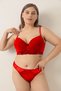 Red Stone Battal Size Empty Cup Bra Set - 5