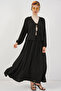 Women's Ayrobin Kimono Skirt Double Set 8047 - Black